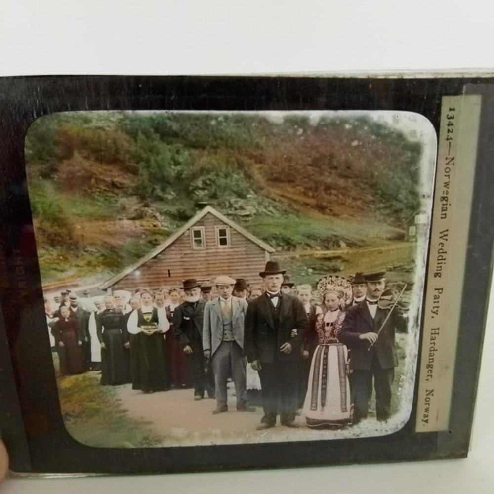 Vintage magic lantern glass slide